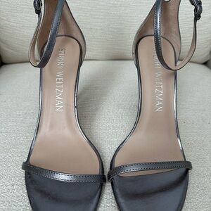 Stuart Weitzman Amelina 95 Gunmetal Heels Size 10.5 DAMAGED